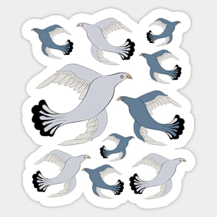 Minoan bronze age blue birds illustration Sticker